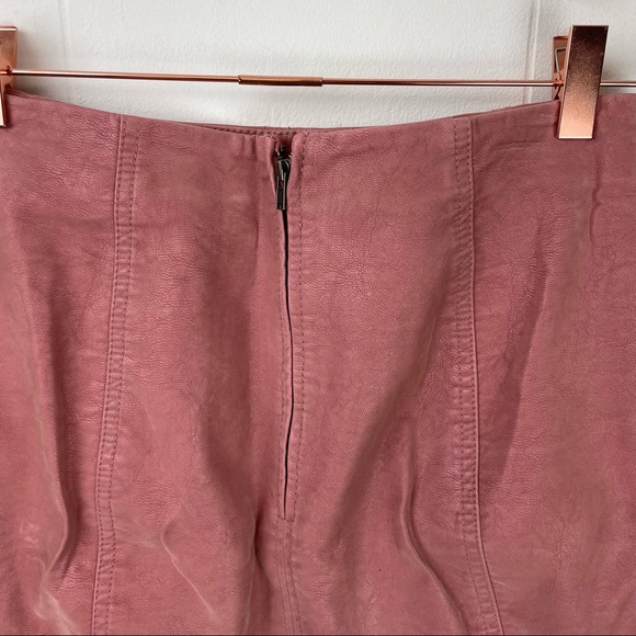 Free People Faux Vegan Leather Coated Mini Skirt - Picture 7 of 8